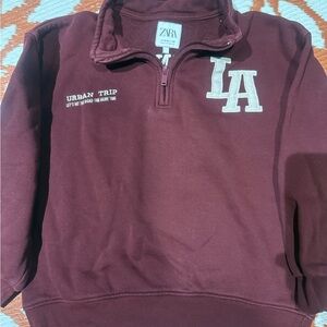 Zara Maroon Sweatshirt with White LA Patch